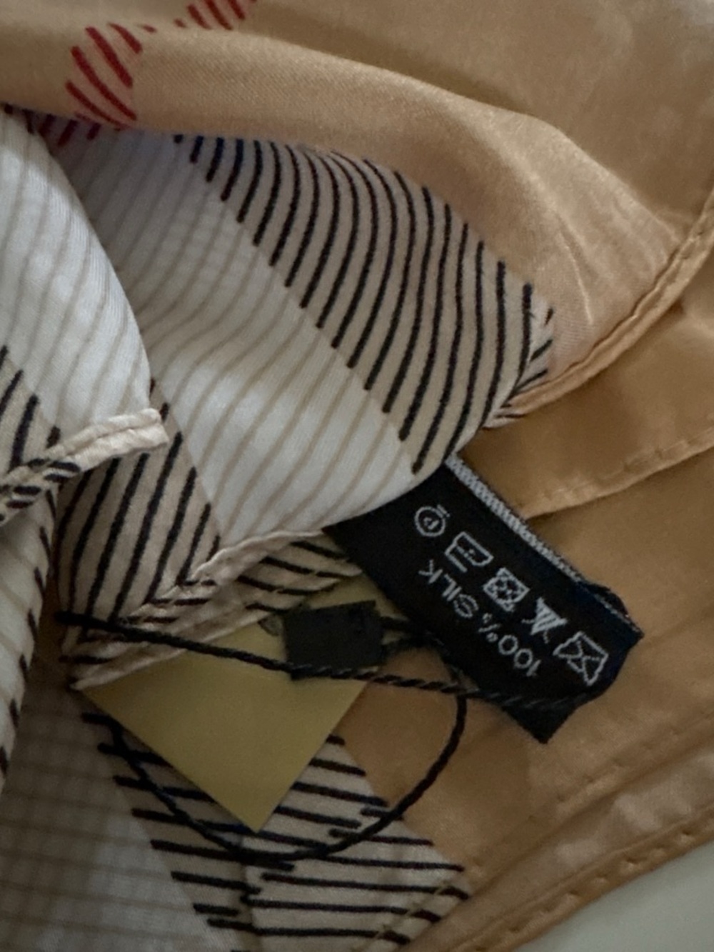 Burberry Silk Nova Check Scarf in Beige and Black - Picture 2 of 2
